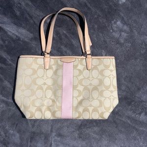 Light brown/pink accent Coach, bag- small